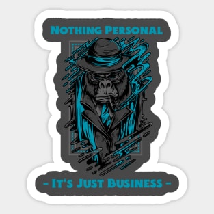 Nothing Personal Gorilla T-Shirt (Teal Accent) Sticker
